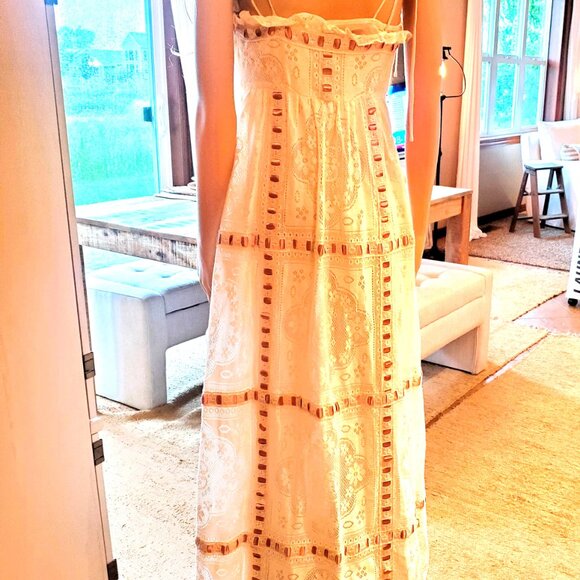 For Love And Lemons Charlotte White and Cream Maxi Dress - Picture 5 of 11